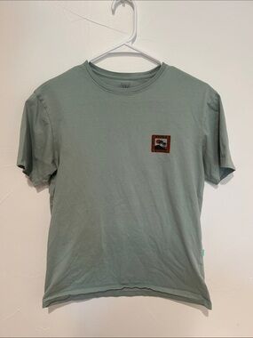 VISSLA Sage Green Short Sleeve Crew Tee with Chest Patch